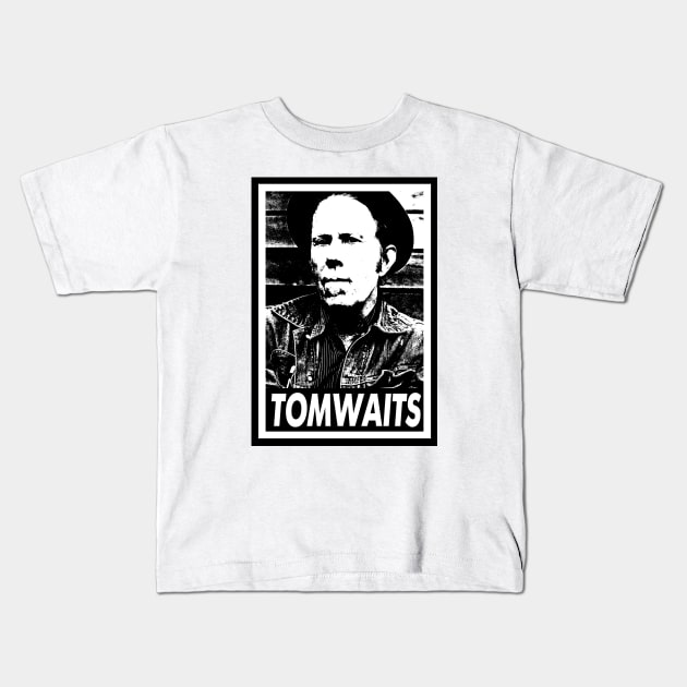 Tom Waits - Retro Kids T-Shirt by DoctorBlue